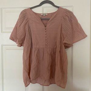 Madewell Pink Embroidered Shirt